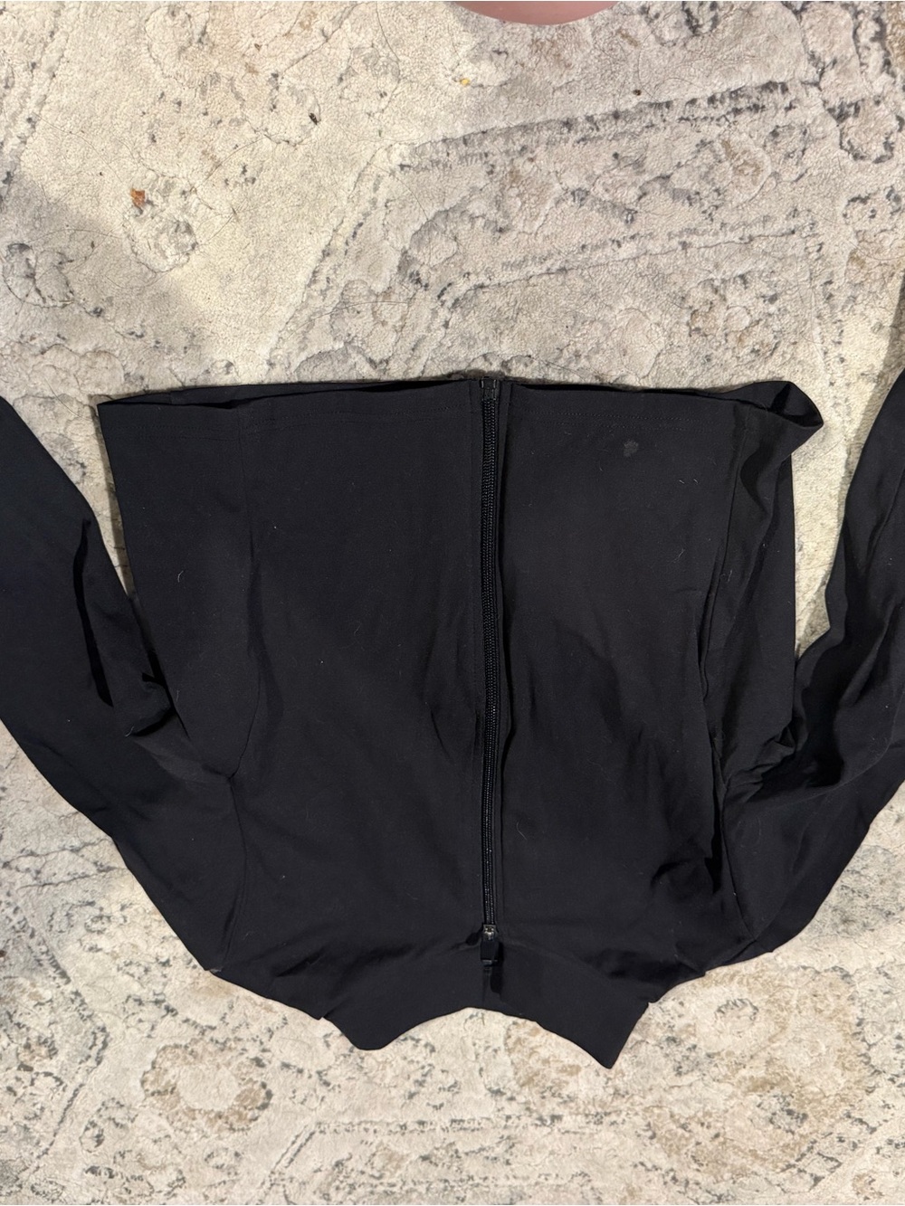 Balance Athletica Black Off-Shoulder Zip Bomber Jacket